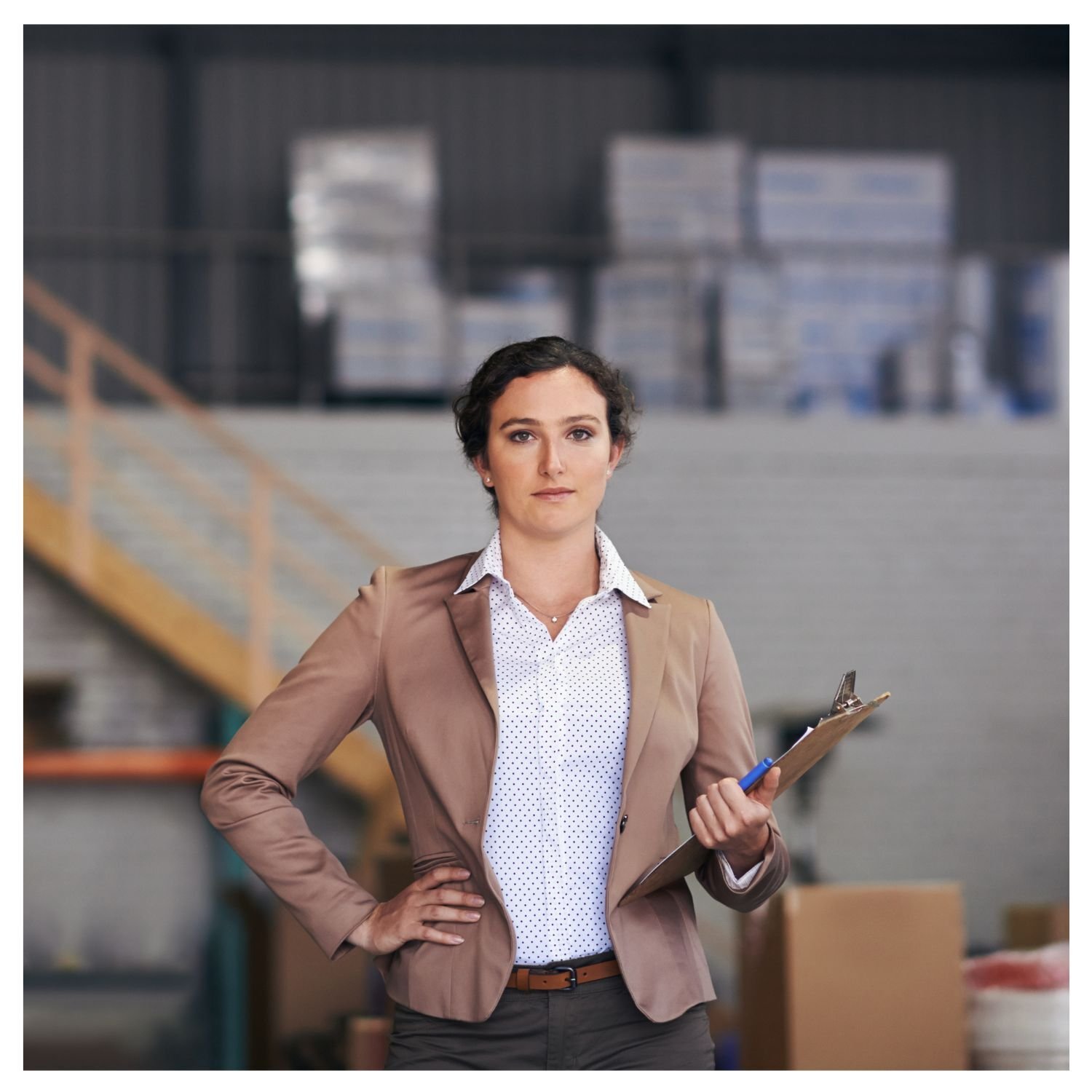 Woman with clipboard